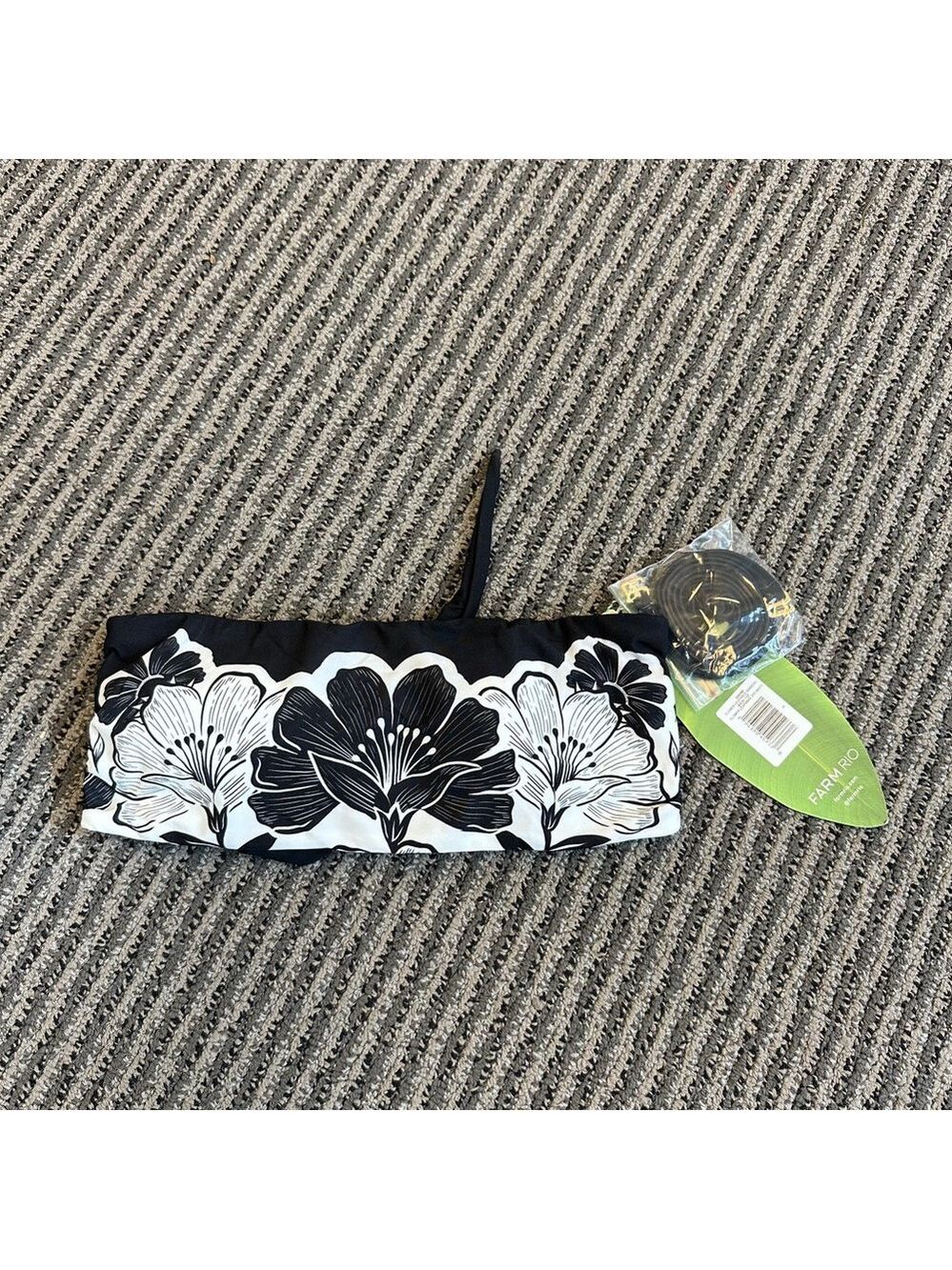 Set - Farm Rio Flower Leopards Bandeau Bikini Top & Bottom - Picture 4 of 9